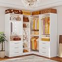 Corner Closet System with 6 Drawers, 7.23-19.04FT Organizer System