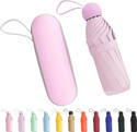 COROID Travel Fold Portable Capsule with Case UV Protection Sun & Rain Use Umbrella (Pink)