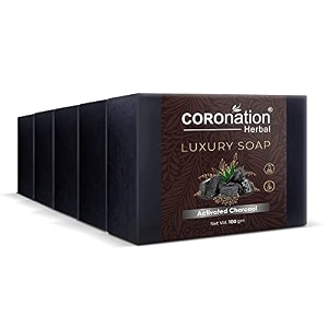coronation herbal unisex activated charcoal refreshing soap  removes excess oil sebum amp unclogs pores  cure acne amp germ protection  for youthful radiant appearance amp long-lasting freshness