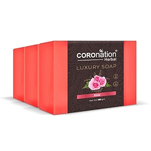 coronation herbal unisex anti-pigmentation pink rose bathing bar for soft smooth amp glowing skin  boost natural radiance amp glow  rejuvenating aging skin cell amp repair damaged skin  handmade soap