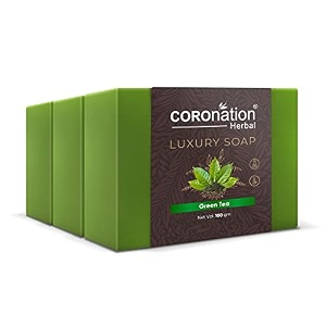 coronation herbal unisex fuji matcha green tea detoxifying premium soap  detoxifies skin amp deep pore cleaning  remove blackheads whiteheads dark spots amp impurities  fights pollution amp pimples
