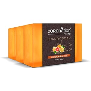 coronation herbal unisex orange amp grapefruit bathing bar  gently exfoliates cleanses amp purifying skin  for soft smooth amp glowing skin  for skin glow amp radiance  anti-aging anti-acne