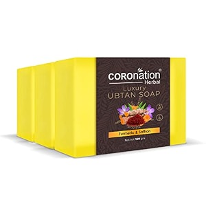 coronation herbal unisex ubtan luxury soap  boost natural radiance amp glow  helps to remove dirt amp impurities and gives glowing skin  for tan removal amp deep cleaning - 100 g x 3 pack of 3