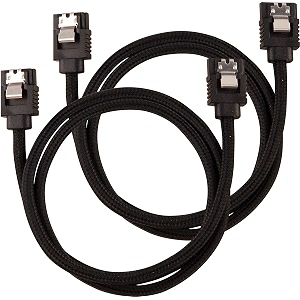 corsair cc-8900252 premium sleeved sata cable - sata 6gbps 60cm black