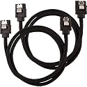 Corsair CC-8900252 Premium Sleeved SATA Cable - SATA 6Gbps 60cm, Black