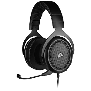 corsair hs50 pro wired on ear headphones with mic carbon black
