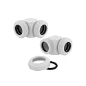 CORSAIR Hydro X Series, XF Hardline, 90° 12mm OD Fittings, Twin Pack, White