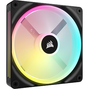 corsair icue link qx140 rgb 140mm magnetic dome rgb single fan - black