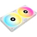 Corsair iCUE LINK QX140 RGB 140mm Magnetic Dome RGB Fans - Double Fan Starter Kit with iCUE LINK System Hub - White