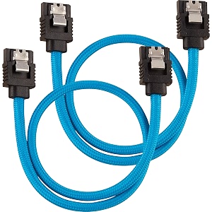 corsair premium sleeved sata cable - sata 6gbps 30cm blue