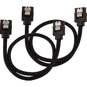 corsair premium sleeved sata cable - sata 6gbps 30cm black