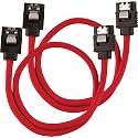 Corsair Premium Sleeved SATA Cable - SATA 6Gbps 30cm, Red