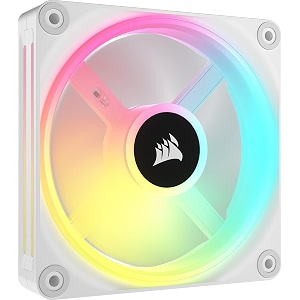corsair icue link qx120 rgb 120mm magnetic dome rgb single fan - white
