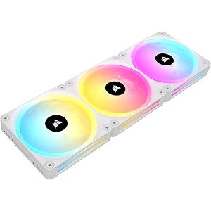 corsair icue link qx120 rgb 120mm magnetic dome rgb fans - triple fan starter kit with icue link system hub - white