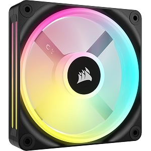 corsair icue link qx120 rgb 120mm magnetic dome rgb single fan - black