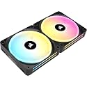 CORSAIR iCUE Link QX140 RGB 140mm Magnetic Dome RGB Fans - Double Fan Starter Kit with iCUE Link System Hub - Black