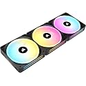 CORSAIR iCUE Link QX120 RGB 120mm Magnetic Dome RGB Fans - Triple Fan Starter Kit with iCUE Link System Hub - Black