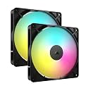 CORSAIR RS140 ARGB 140mm PWM Fans – Daisy-Chain Connection – Low-Noise – Magnetic Dome Bearing – Dual Pack – Black, 2 x 140mm (Pack of 10)
