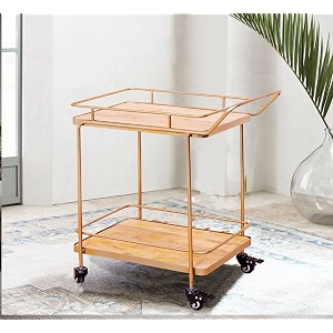 corsica designs modern rectangular 2-tier premium mild steel frame amp elevated glass shelves rolling bar cart wine serving cart amp trolley mini bar on wheels utility trolley kitchen storage cart seasoning rack on wheels for living room kitchen amp dining room