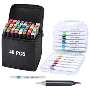 corslet 60pc markers colour set 48pc dual tip alcohol markers set amp 12pc acrylic markers set stationery items sketch pen set for kids sketch colour alcoholic markers for calligraphy drawing sketching