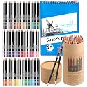 Corslet 76 Pc Colour Pencils for Adult with 25 Sheets A5 Sketch Book Coloring Soft Core Pencil Colours Artist Sketching Drawing Pencils (With Drawing Book 25 Sheets)