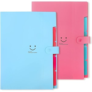 corslet a4 paper accordion document organizer expanding file folders pockets letter sky blue purple for school office pack of 2