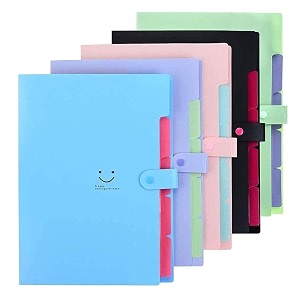 corslet file folder for documents a4 size paper office students certificate holder storage organizer 5 pockets pack of 5