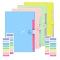Corslet File Folders for Documents A4 Letter Size, Pack of 4 Certificate File Organiser Document Organizer Bag Expanding File Folder Portable File Organizer for School Office Supplies Document Folder