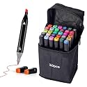 Corslet Set of 30 Dual Tip Markers Pen Set, Markers for Lettering, Calligraphy, Drawing, Adult Coloring Books | Fine Tip and Broad Tip, Non-Toxic, Odorless