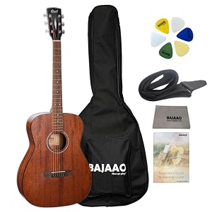 cort af510m-op acoustic guitar with gig-bag polishing cloth strap picks amp e-book - open pore