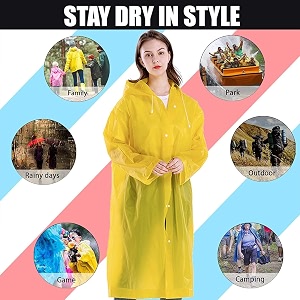 raincoat for womenmenboys amp girls waterproof full rain coat multicolor universal free size hooded rainwear pack of 1