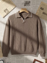 Cortin Self Design Collared Neck Casual Men