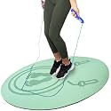 Cortina 52"x32" Non-Slip Jump Rope Mat Indoor Outdoor, Thick Workout Mat, Shock Absorbing for Crossrope, Exercise, Durable Pad, Oval Design, Green
