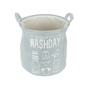 cortina folding round laundry basket for dirty clothes round collapsible storage basket - 45 ltr blue-1