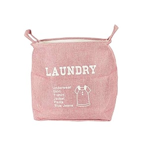cortina folding round laundry basket for dirty clothes round collapsible storage basket - 45 ltr pink