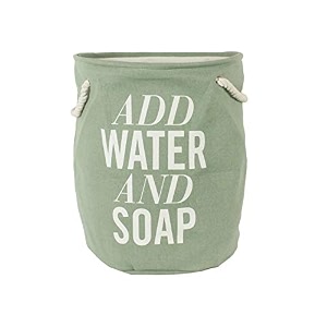 cortina folding round laundry basket for dirty clothes round collapsible storage basket - 45 ltr green