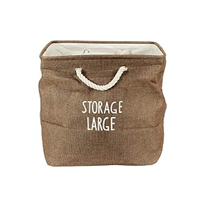 cortina folding round laundry basket for dirty clothes round collapsible storage basket - 45 ltr brown
