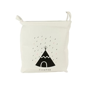 cortina folding round laundry basket for dirty clothes round collapsible storage basket - 45 ltr white-2