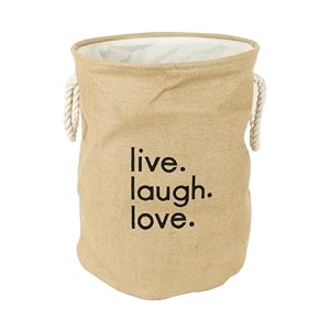 cortina folding round laundry basket for dirty clothes round collapsible storage basket - 45 ltr brown-2