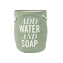 Cortina Folding Round Laundry Basket for Dirty Clothes, Round Collapsible Storage Basket - 45 Ltr, Green