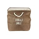 Cortina Folding Round Laundry Basket for Dirty Clothes, Round Collapsible Storage Basket - 45 Ltr, Brown