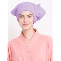 Cortina Microfiber Hair Towel Cap, Soft Absorbent Quick Drying Cap for Curly Thick Hair, Wrap Cap for Women Girls-Pack of 1, Purple, 380 Tc