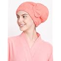 Cortina Microfiber Hair Towel, Soft Absorbent Quick Drying Cap for Curly Thick Hair, Wrap Cap for Women Girls-Pack of 1, Pink