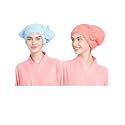 Cortina Microfiber Hair Towel Cap, Soft Absorbent Quick Drying Cap for Curly Thick Hair, Wrap Cap for Women Girls-Pack of 2, Blue-Pink
