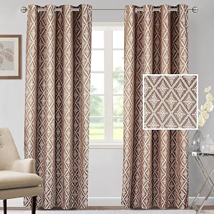 cortina polyester long door curtains 9 feet 250gsm - jacquard printed light-filtering 70-80 room darkening curtains for bedroom office living room amp hallway pack of 2 pink