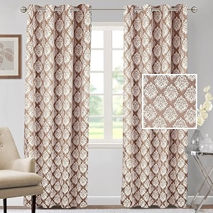 cortina polyester long door curtains 9 feet 250gsm - jacquard printed light-filtering 70-80 room darkening curtains for bedroom office living room amp hallway pack of 2 light pink