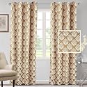 Cortina Polyester Long Door Curtains 9 Feet 250GSM - Jacquard Printed Light-Filtering (70-80% Room Darkening) Curtains for Bedroom, Office, Living Room &amp; Hallway (Pack of 2, Dark Brown)