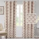 Cortina Polyester Long Door Curtains 9 Feet 250GSM - Jacquard Printed Light-Filtering (70-80% Room Darkening) Curtains for Bedroom, Office, Living Room &amp; Hallway (Pack of 2, Light Pink)