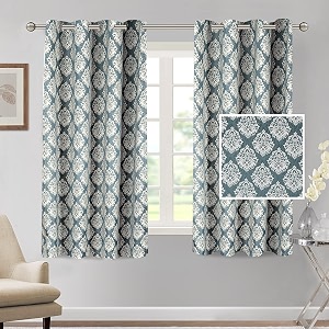 cortina polyester window curtains 5 feet 250gsm - jacquard printed light-filtering 70-80 room darkening curtains for bedroom office living room amp hallway pack of 2 light grey