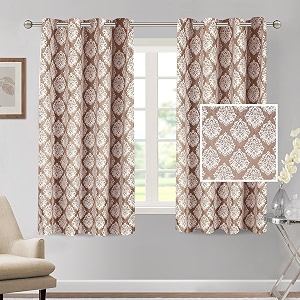 cortina polyester window curtains 5 feet 250gsm - jacquard printed light-filtering 70-80 room darkening curtains for bedroom office living room amp hallway pack of 2 light pink